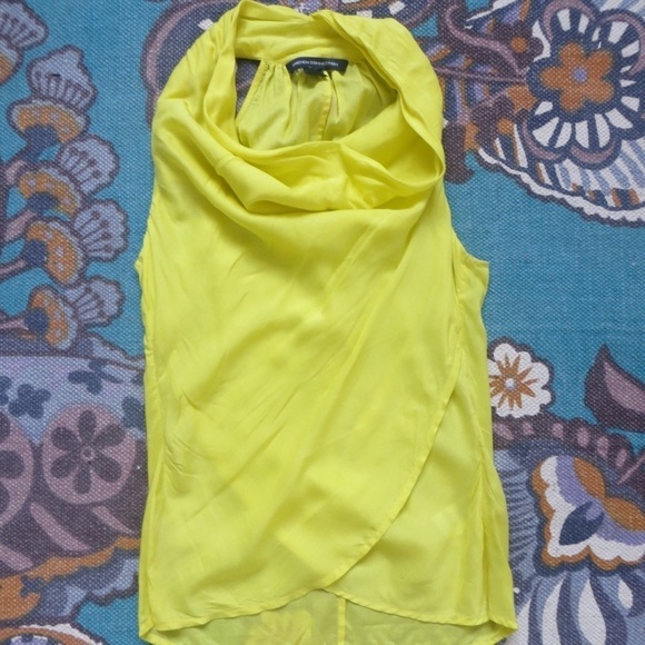 French Connection Yellow Cowl Neck Racer Back Top, Size 0 🔴CLEARANCE🔴 - Picture 1 of 2